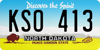 ND license plate KSO413