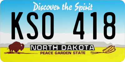 ND license plate KSO418