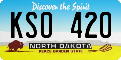 ND license plate KSO420