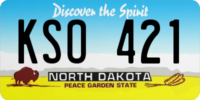 ND license plate KSO421