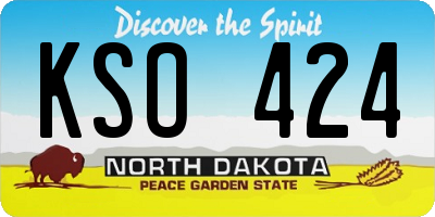 ND license plate KSO424