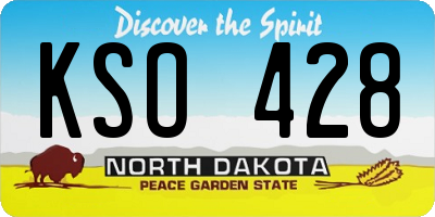 ND license plate KSO428