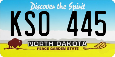 ND license plate KSO445