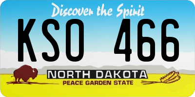 ND license plate KSO466