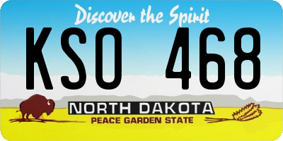 ND license plate KSO468