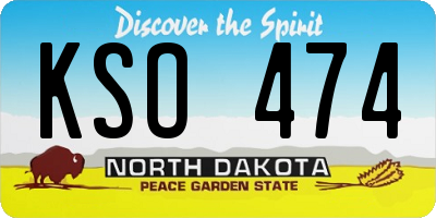 ND license plate KSO474