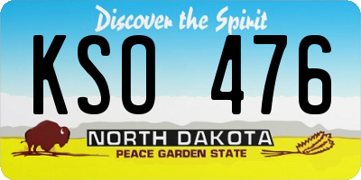 ND license plate KSO476
