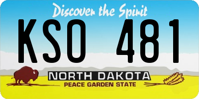 ND license plate KSO481
