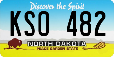 ND license plate KSO482
