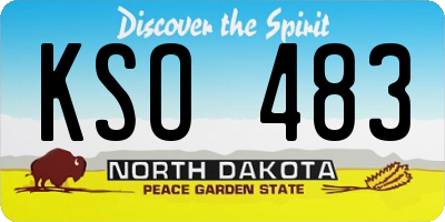 ND license plate KSO483