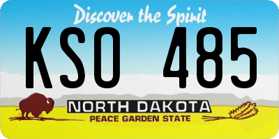 ND license plate KSO485