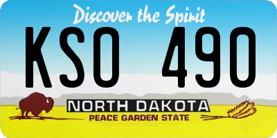 ND license plate KSO490