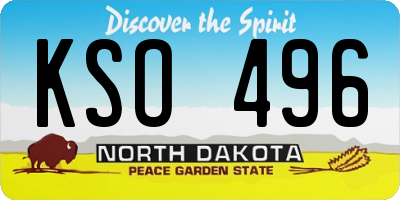 ND license plate KSO496