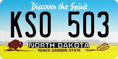 ND license plate KSO503