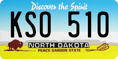 ND license plate KSO510