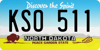 ND license plate KSO511