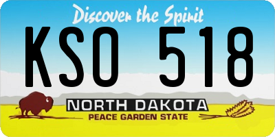 ND license plate KSO518