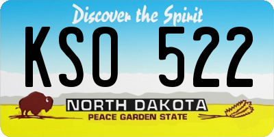 ND license plate KSO522