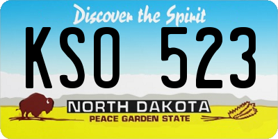 ND license plate KSO523