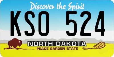 ND license plate KSO524
