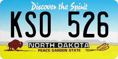 ND license plate KSO526