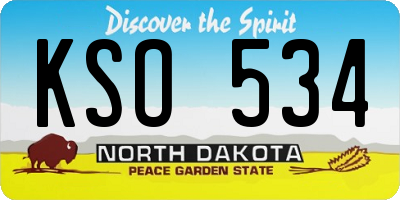 ND license plate KSO534