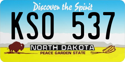 ND license plate KSO537