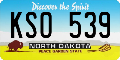 ND license plate KSO539