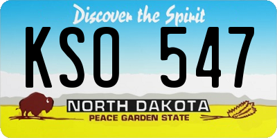 ND license plate KSO547