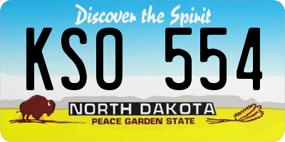 ND license plate KSO554