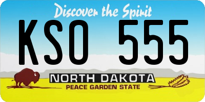 ND license plate KSO555