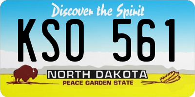 ND license plate KSO561