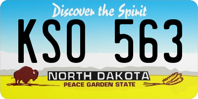ND license plate KSO563