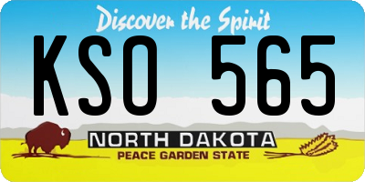 ND license plate KSO565