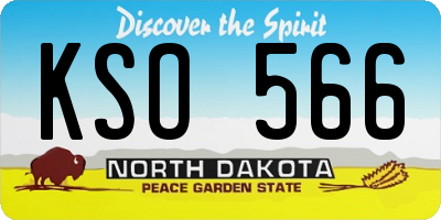 ND license plate KSO566