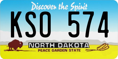 ND license plate KSO574