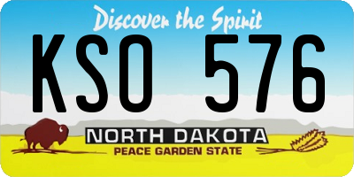 ND license plate KSO576