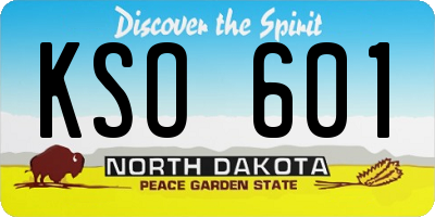 ND license plate KSO601