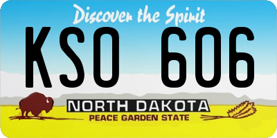 ND license plate KSO606