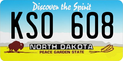 ND license plate KSO608