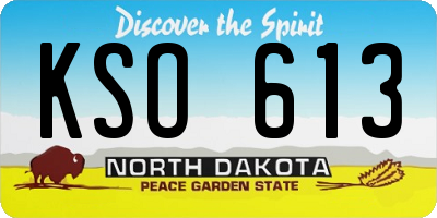 ND license plate KSO613