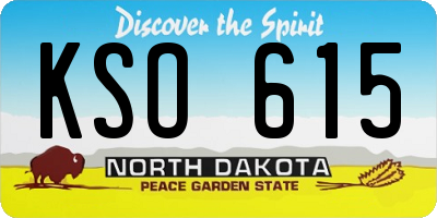 ND license plate KSO615