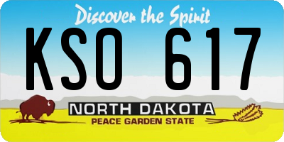 ND license plate KSO617