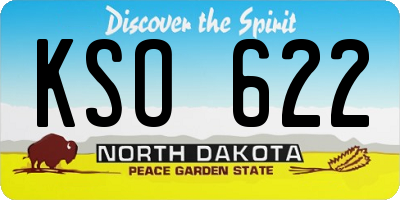 ND license plate KSO622