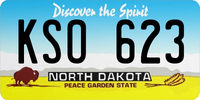 ND license plate KSO623