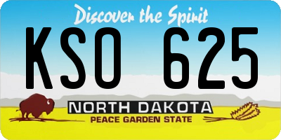ND license plate KSO625