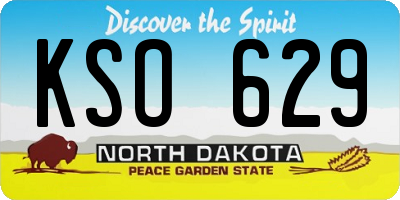 ND license plate KSO629