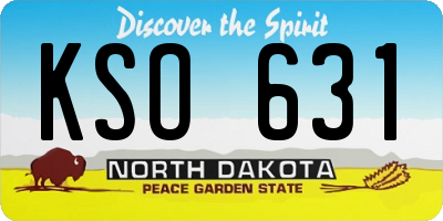 ND license plate KSO631