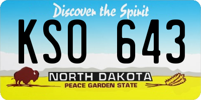 ND license plate KSO643