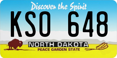 ND license plate KSO648